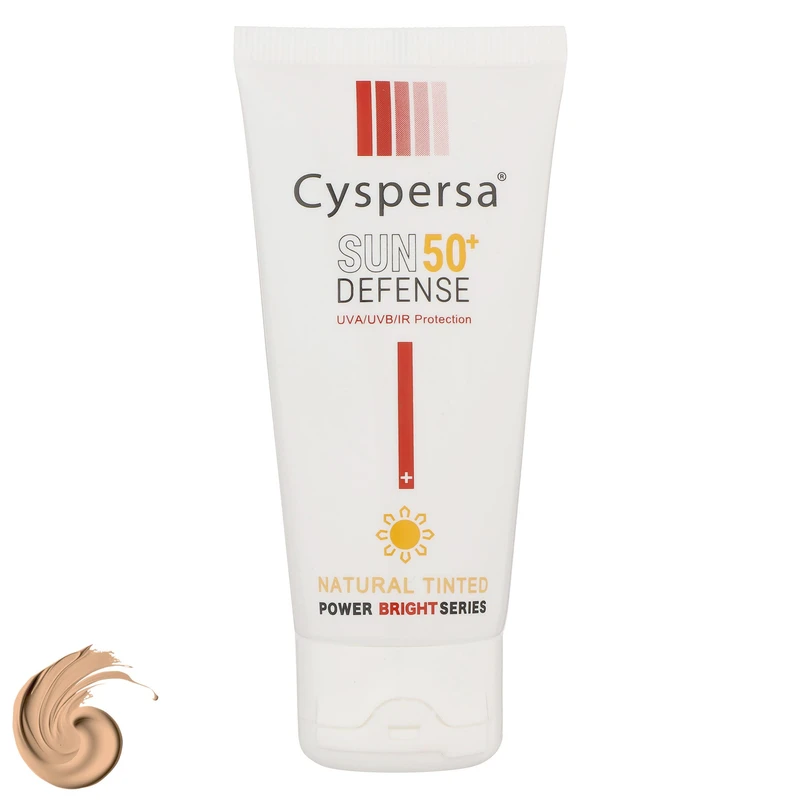 ضدآفتاب ضدلک و روشن کننده سیسپرسا رنگی spf50 مدل power bright مناسب انواع پوست